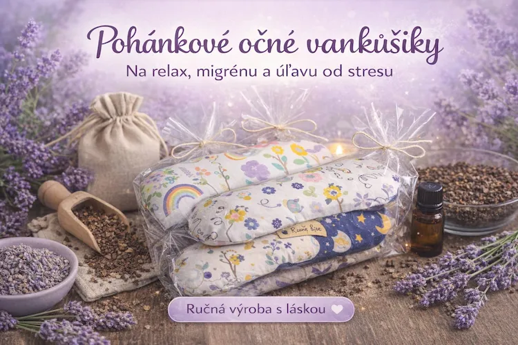 Ručne vyrobený levanduľový očný vankúšik Uni Jóga s pohánkovou výplňou